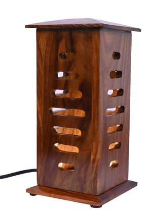 Beautiful Unique Wooden Table lamp (Size H: 9.5" x W: 4.9")