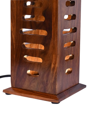 Beautiful Unique Wooden Table lamp (Size H: 9.5" x W: 4.9")