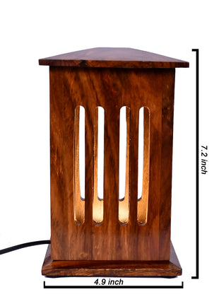 Beautiful Unique Wooden Table lamp (Size H: 7.2" x W: 4.9")