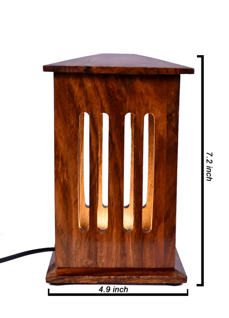 Beautiful Unique Wooden Table lamp (Size H: 7.2" x W: 4.9")