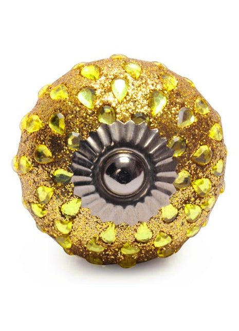 Stylish Golden Sand Base Drawer Knob With Glass Dew Drops