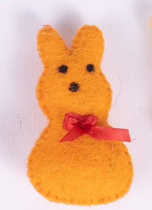 Rabbit Bunny Face Set Wool Felt – 8–10 cm Handmade Décor
