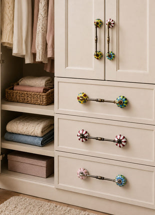 Assorted Color & Design Ceramic Cabinet Dresser Pull