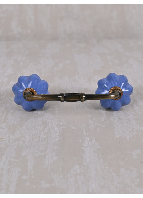 Blue Handmade Flower Shape Ceramic Wardrobe Cabinet Pull
