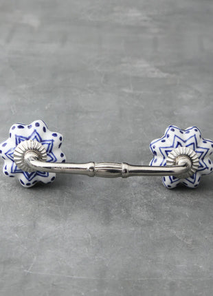 Blue Design On White Base Ceramic Knob & Pull Bundle