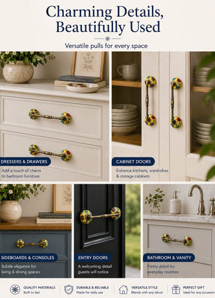 Yellow Green Designer Ceramic Cabinet Dresser Pull