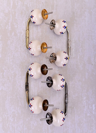 Well Designed White Base Cabinet Pull With Yellow Flower