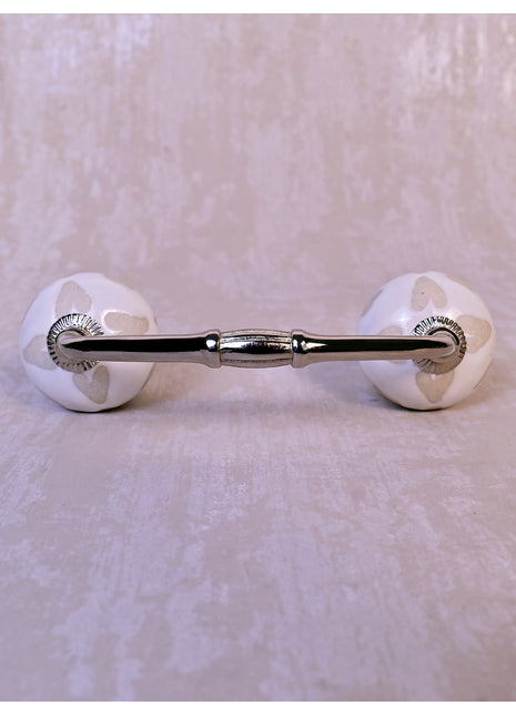 Heart Shape Design on White Ceramic Pull