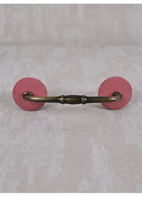 Pink Round Ceramic Cabinet Drawer Pull