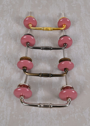 Pink Round Ceramic Cabinet Drawer Pull
