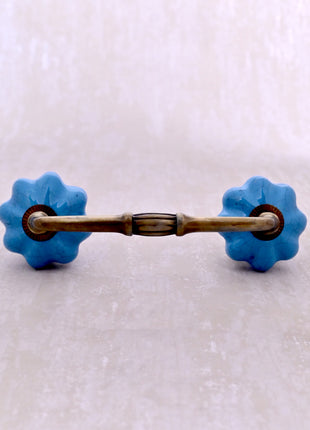 Turquoise Color Cracked Ceramic Door Handle