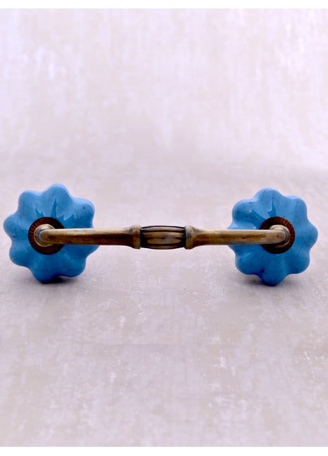 Turquoise Color Cracked Ceramic Door Handle