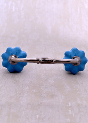Turquoise Color Cracked Ceramic Door Handle