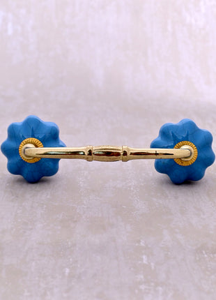 Turquoise Color Cracked Ceramic Door Handle