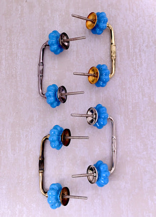 Turquoise Color Cracked Ceramic Door Handle