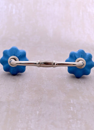 Turquoise Color Cracked Ceramic Door Handle