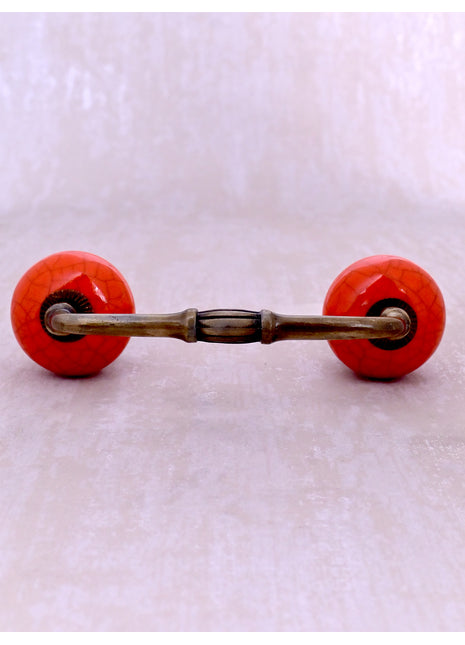 Red Color Cracked Ceramic Door Pull