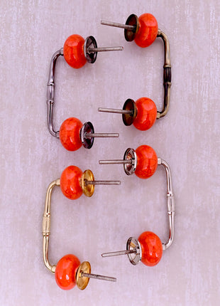 Red Color Cracked Ceramic Door Pull