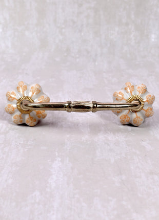 Yellow design On White Base Ceramic Door Pull