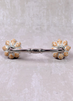 Yellow design On White Base Ceramic Door Pull