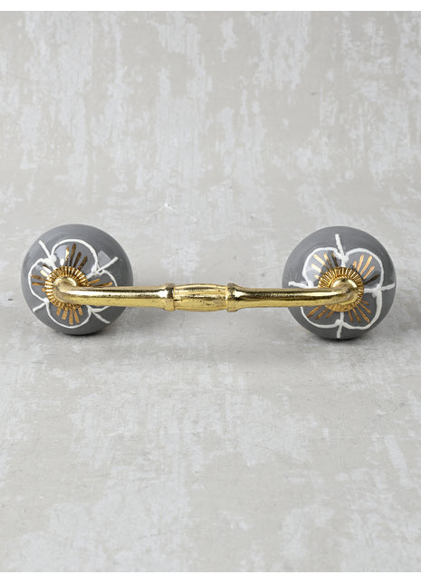 White Design on Gray Background Color Ceramic Pull