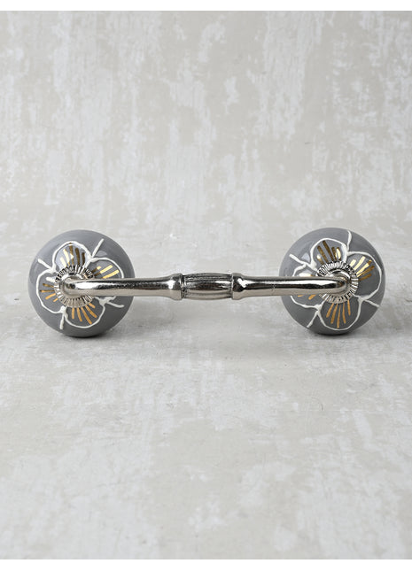 White Design on Gray Background Color Ceramic Pull