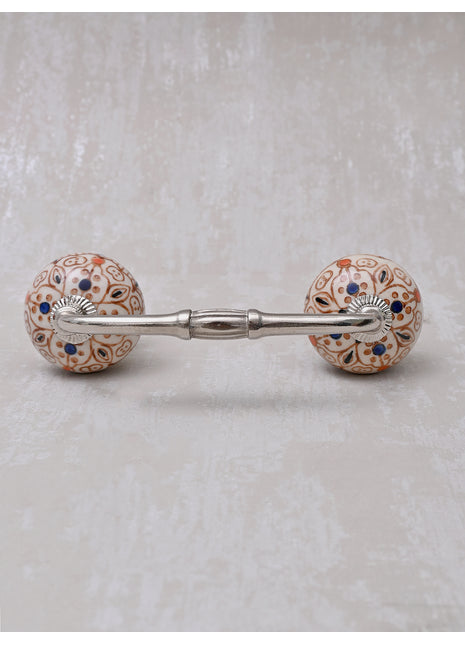 Brown Design On White Ceramic Pull