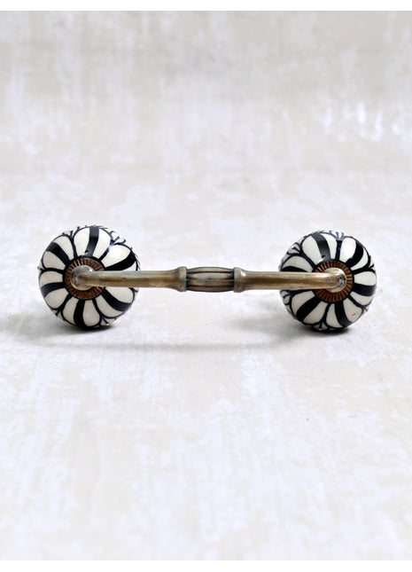 Black Color Design On White Base Cabinet Pull