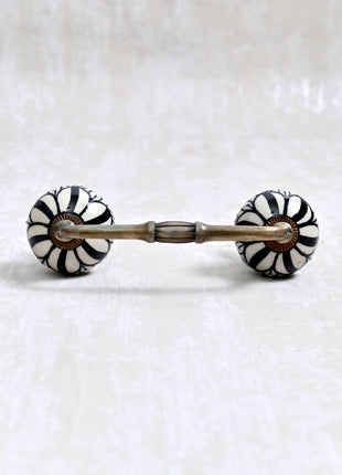 Black Design On White Ceramic Knob & Pull Bundle