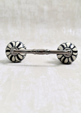 Black Color Design On White Base Cabinet Pull