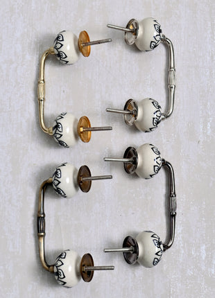 Black Color Design On White Base Cabinet Pull