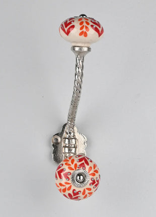 Red And Orange Design Ceramic Knob & Hanger Bundle – Decorative Closet Hardware Set
