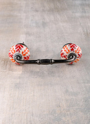 Red And Orange Design Ceramic Knob, Curtain Tie & Pull Bundle