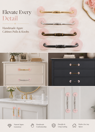 Agate Natural Gemstone Cabinet Furniture Pull