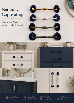 Agate Natural Gemstone Cabinet Furniture Pull