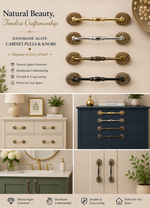 Agate Natural Gemstone Cabinet Furniture Pull