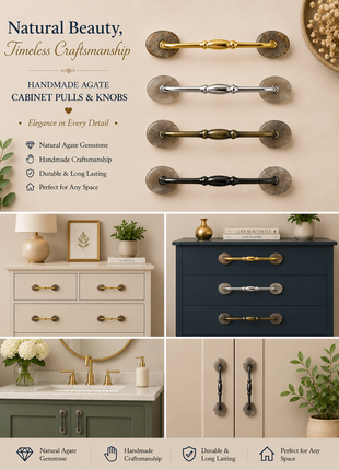 Agate Natural Gemstone Cabinet Furniture Pull