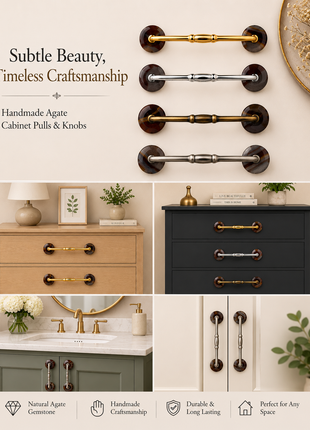Agate Natural Gemstone Cabinet Furniture Pull