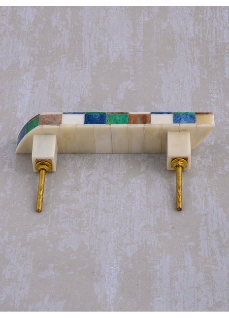 Natural Handmade Horn Bone Drawer Pull-Green, Blue ,Brown and White