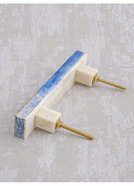 Natural Handmade Horn Bone Drawer Pull-Brown Blue