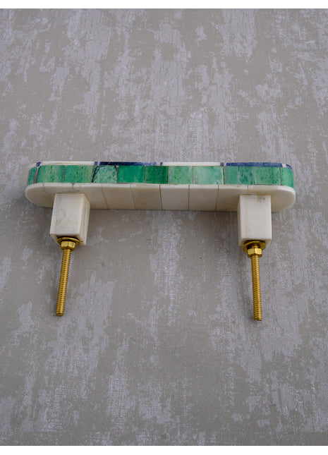 Natural Handmade Horn Bone Drawer Pull-Blue White-01