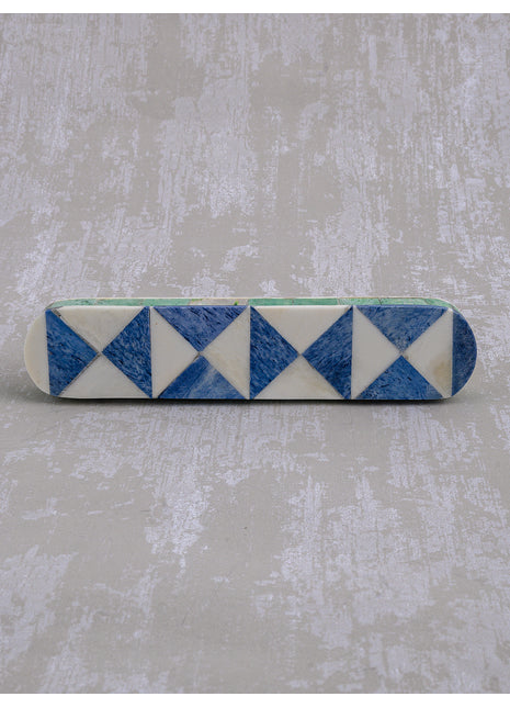 Natural Handmade Horn Bone Drawer Pull-Blue White-01