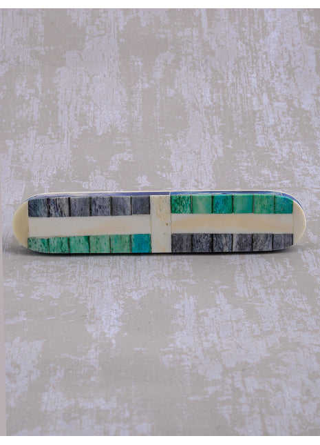 Natural Handmade Horn Bone Drawer Pull-Green Blue