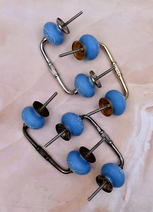 Turquoise Ceramic Knob Door Pull