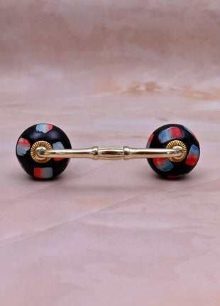 Black Base Ceramic Knob Door Pull
