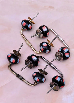 Black Base Ceramic Knob Door Pull
