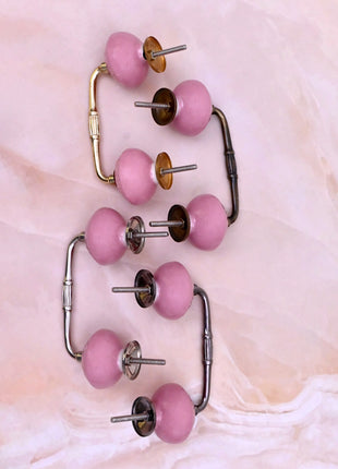 Pink Ceramic Knob Door Pull
