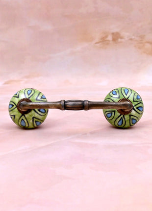 Green,Turquoise or Red Ceramic Knob Door Pull