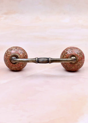 Dusty Rose Terracotta Speckled Ceramic Knob Door Pull