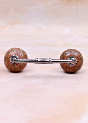 Dusty Rose Terracotta Speckled Ceramic Knob Door Pull